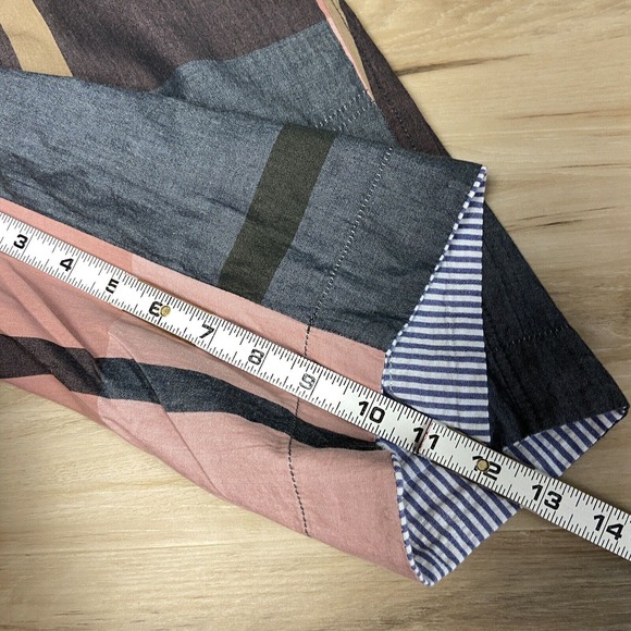 Washed Stoned & Beaten Shorts Mens 30 Seersucker Reversible Plaid - Picture 5 of 8